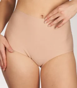 Ten Cate Secrets High Waist slip Katoen - 32047 - Hoge naadloze taille slip - Onderbroek biologisch katoen beige Best