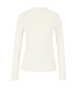 Les Lunes Shirt Met Lange Mouwen “JUUNO Longsleeve Rib Lettuce Hem” white Discount