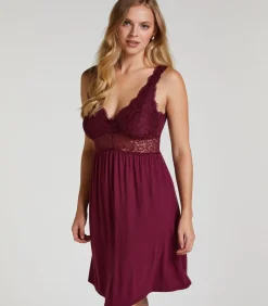 Hunkemöller Slipdress Nora Lace purple Clearance