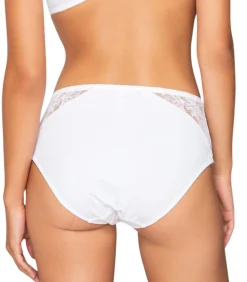 LUNA Slipe broek met hoge taille VENUS white New