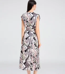 Smart & Joy Soepelvallende wikkeljurk met geometrische print multicolor New
