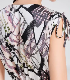 Smart & Joy Soepelvallende wikkeljurk met geometrische print multicolor New