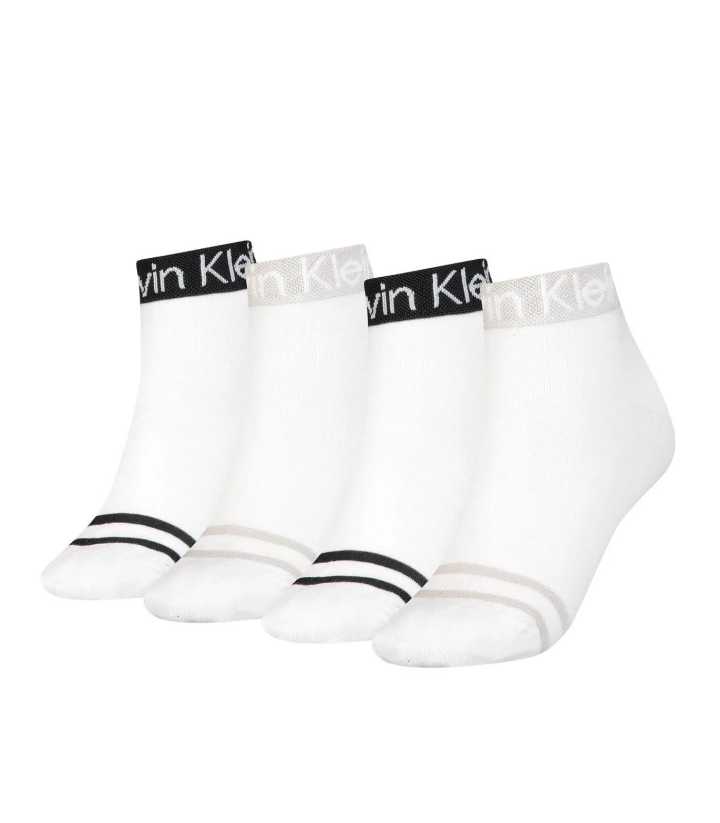 Calvin Klein Sokken CK Women Quarter LOGO WELT ZOEY 4P ECOM Verpakking van 4 white Hot
