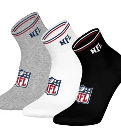 NFL Sokken SHIELD 3Pack Quarter Socks Set van 3 white/gray/black Clearance