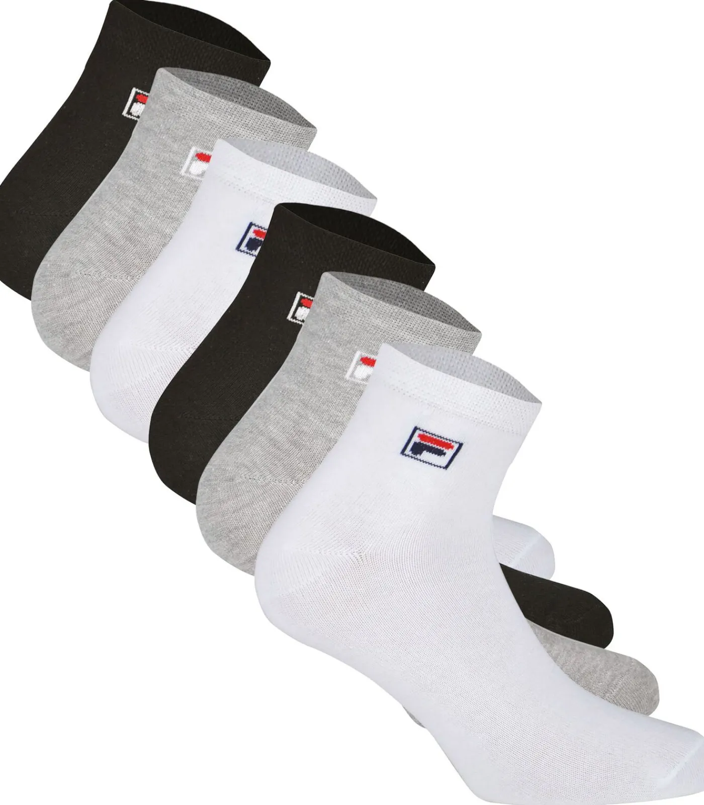 FILA Sokken Set van 6 black/white/gray Clearance