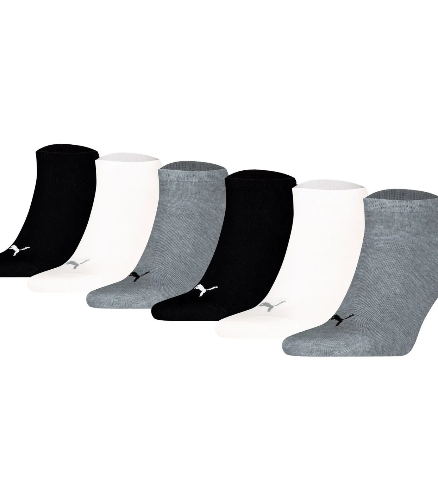 PUMA Sokken Sneaker Plain ECOM 6P Set van 6 black/white/gray Outlet