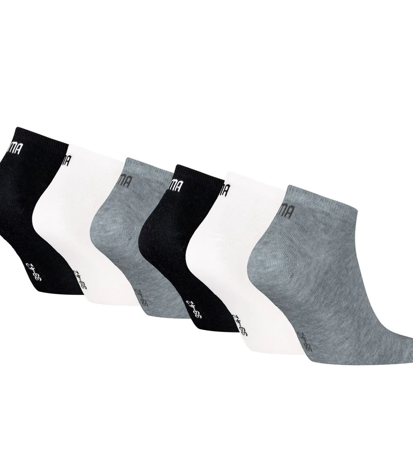 PUMA Sokken Sneaker Plain ECOM 6P Set van 6 black/white/gray Outlet