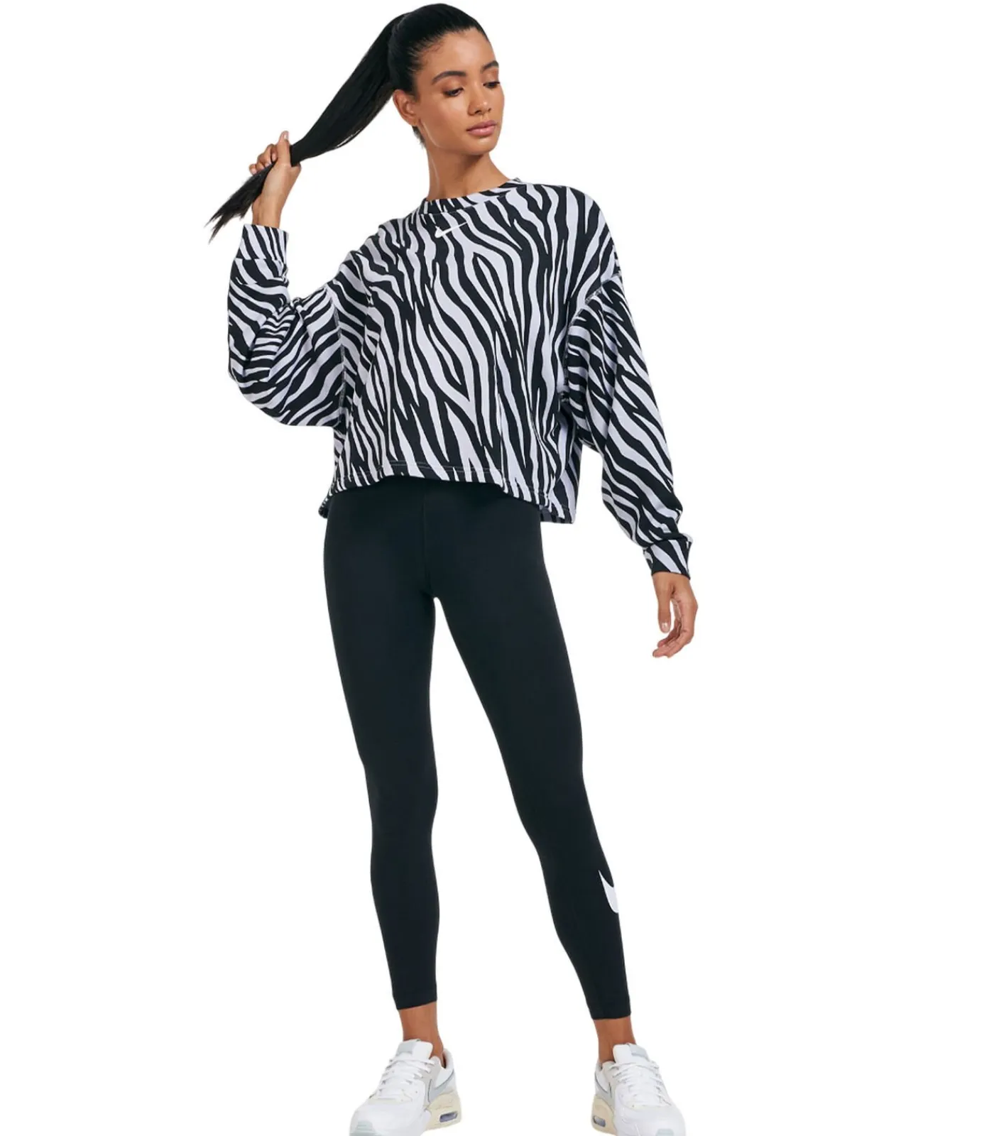 Nike SPORTSWEAR ESSENTIAL SWOOSH - Leggings - Zwart black Sale