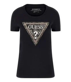 GUESS Ss Cn Triangle Python Tee black Hot