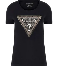 GUESS Ss Cn Triangle Python Tee black Hot