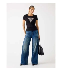 GUESS Ss Cn Triangle Python Tee black Hot