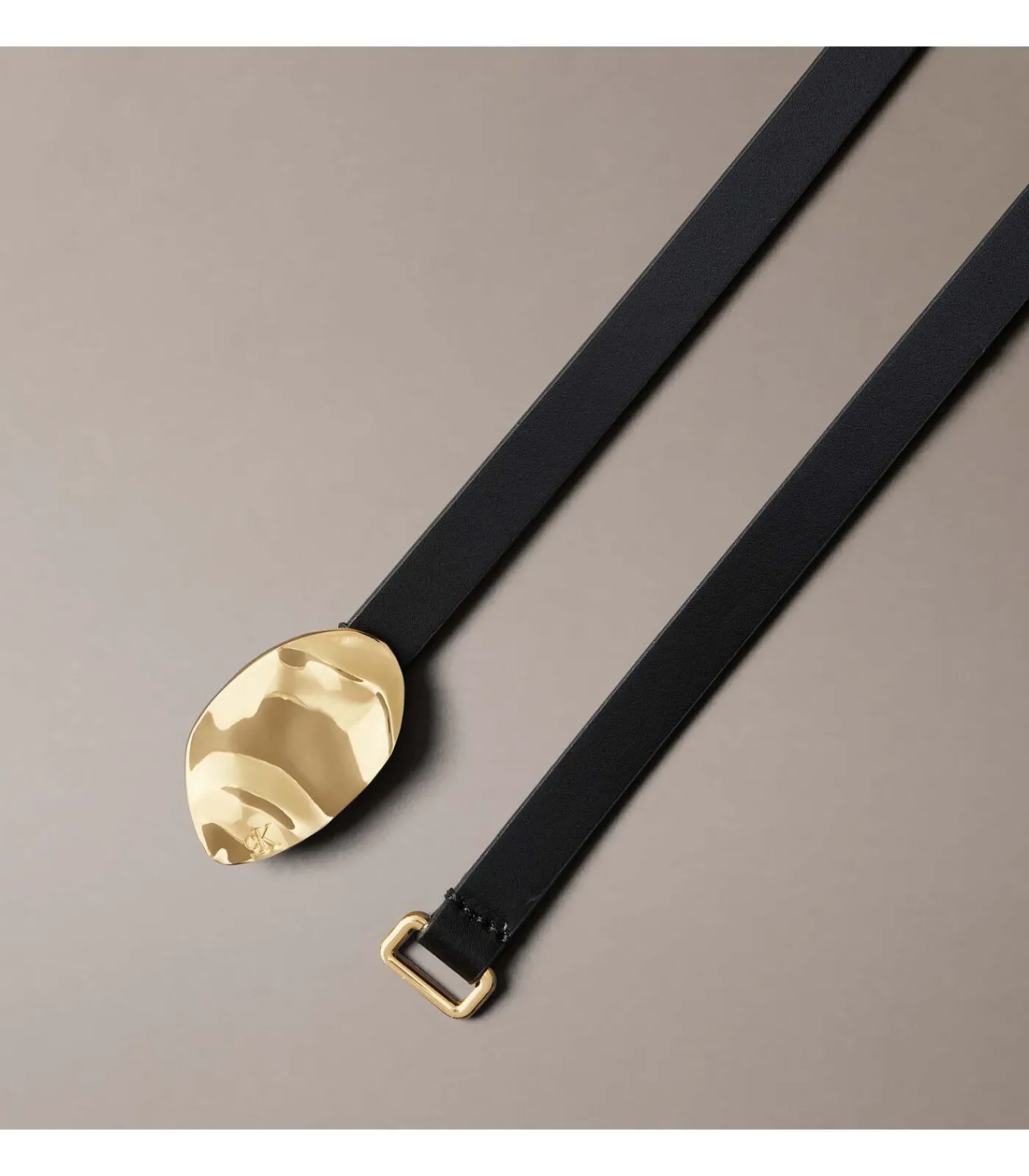 Calvin Klein Stone Lock Slouchy Belt 15Mm black
