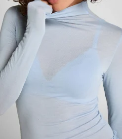 Hunkemöller super soft Turtleneck shirt met Cashmere blue Sale