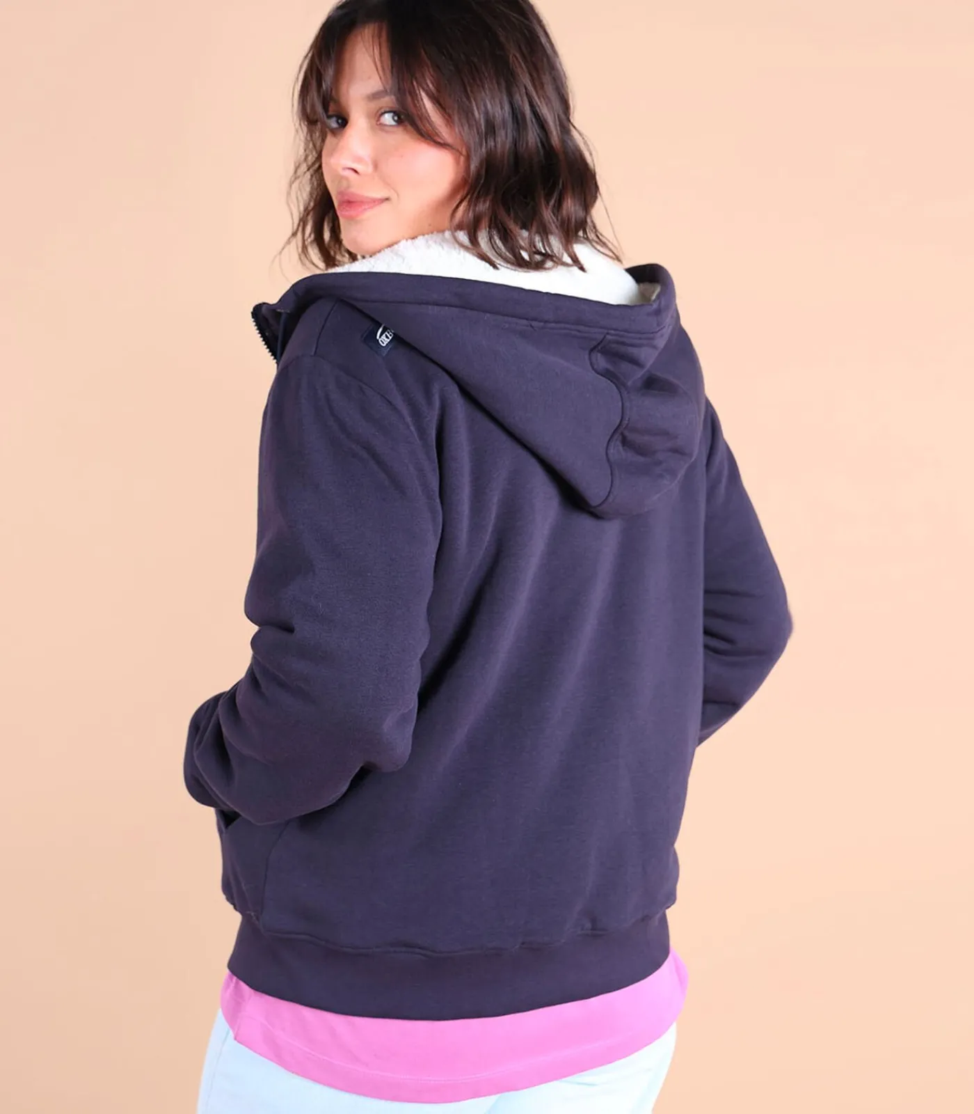 Oxbow Sweat capuche doublé sherpa SWIPS navyBlue Online