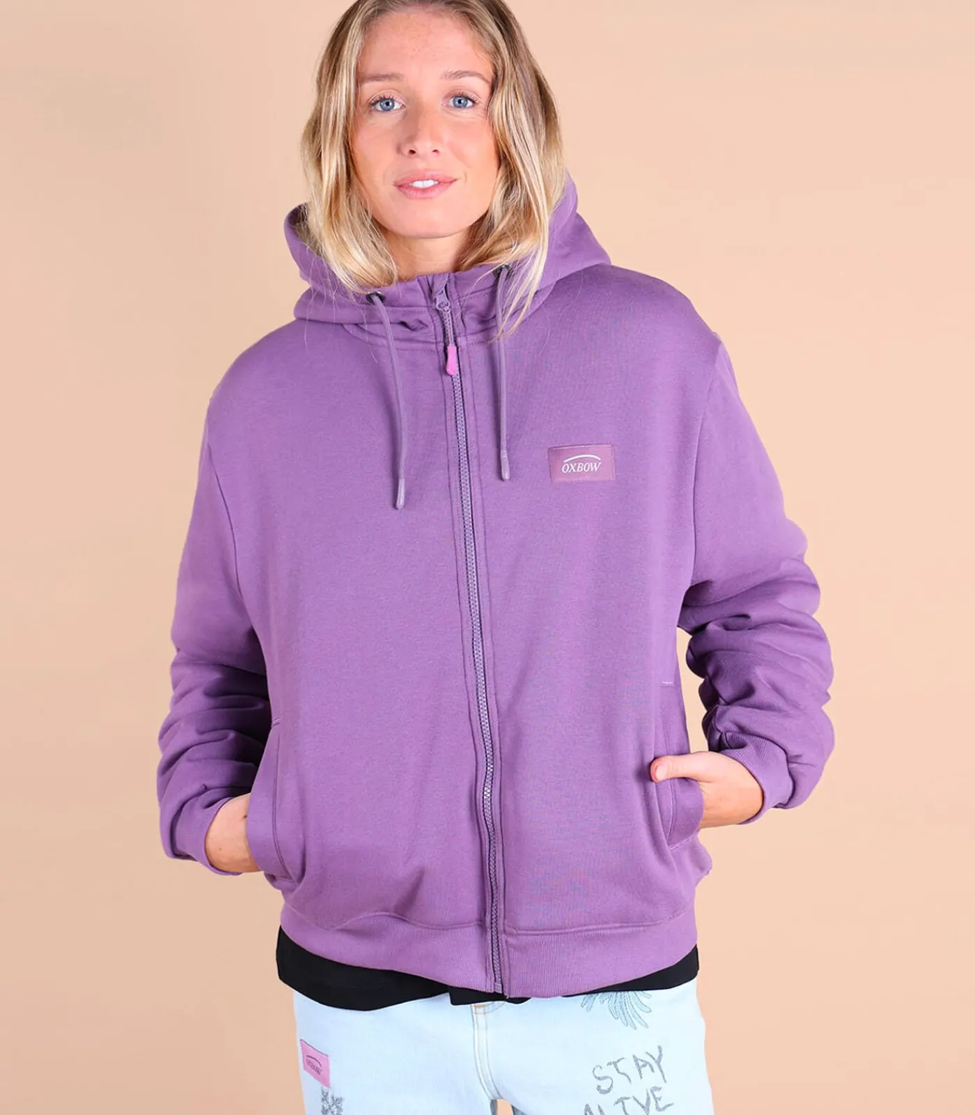 Oxbow Sweat capuche doublé sherpa SWIPS purple Hot