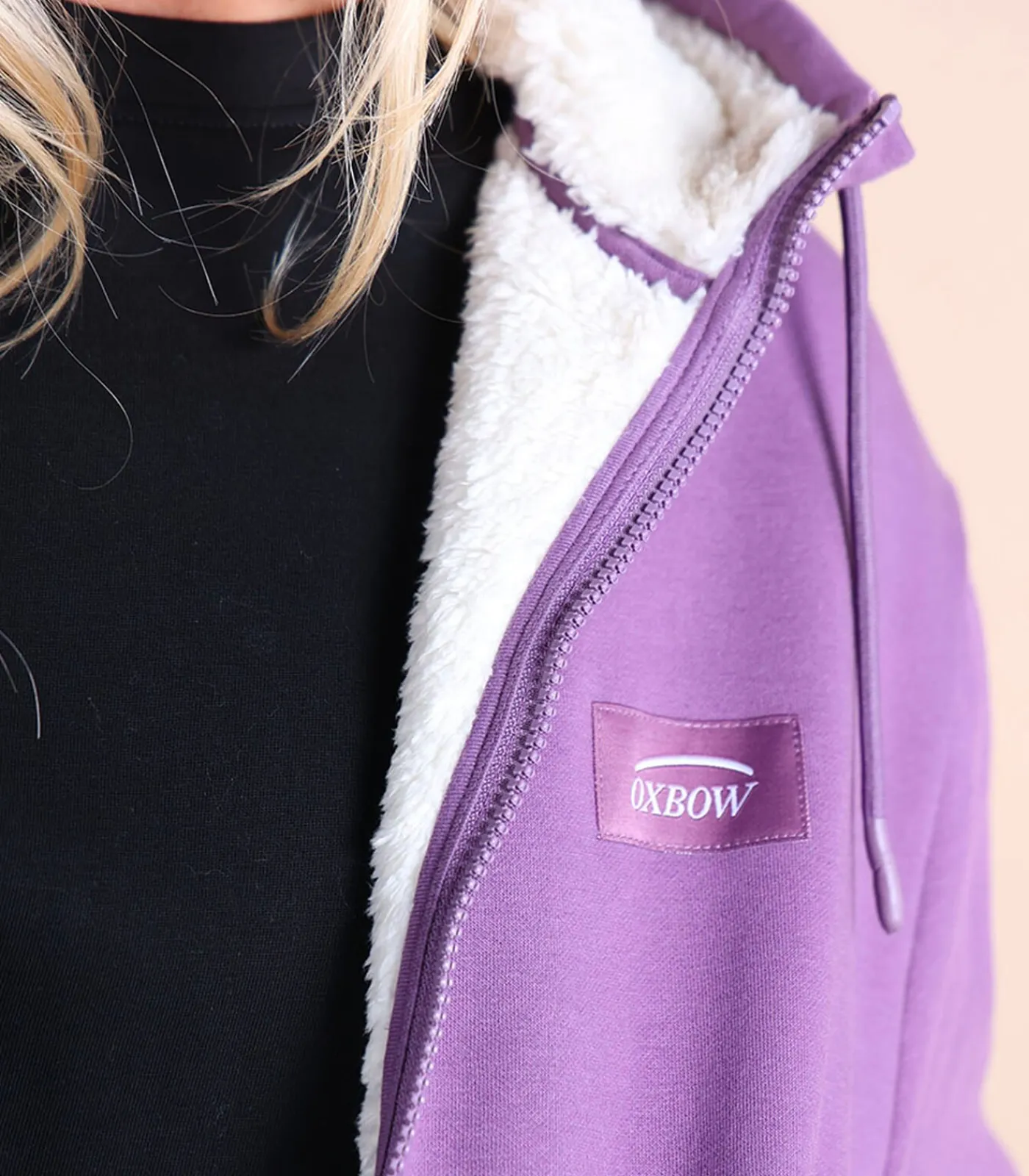 Oxbow Sweat capuche doublé sherpa SWIPS purple Hot
