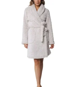 Pastunette Teddy dames badjas Fleece - 100Cm - Warme winter ochtendjas met sjaalkraag blue Online