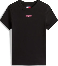 Tommy Jeans Tjw Slim Script Label Ss Tee Ext black Best