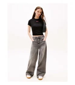 Tommy Jeans Tjw Slim Script Label Ss Tee Ext black Best