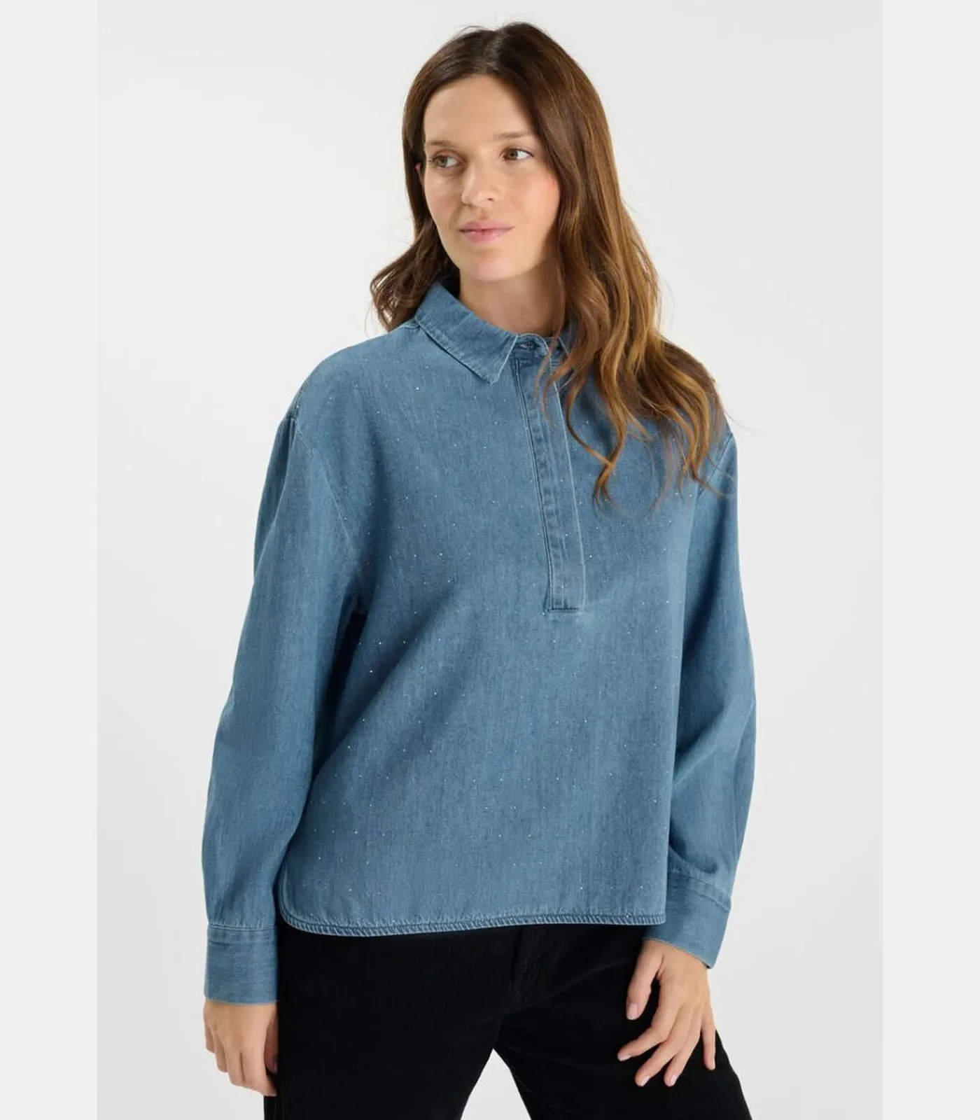 Le Temps des Cerises Top van jeans ALBERTA blue Sale