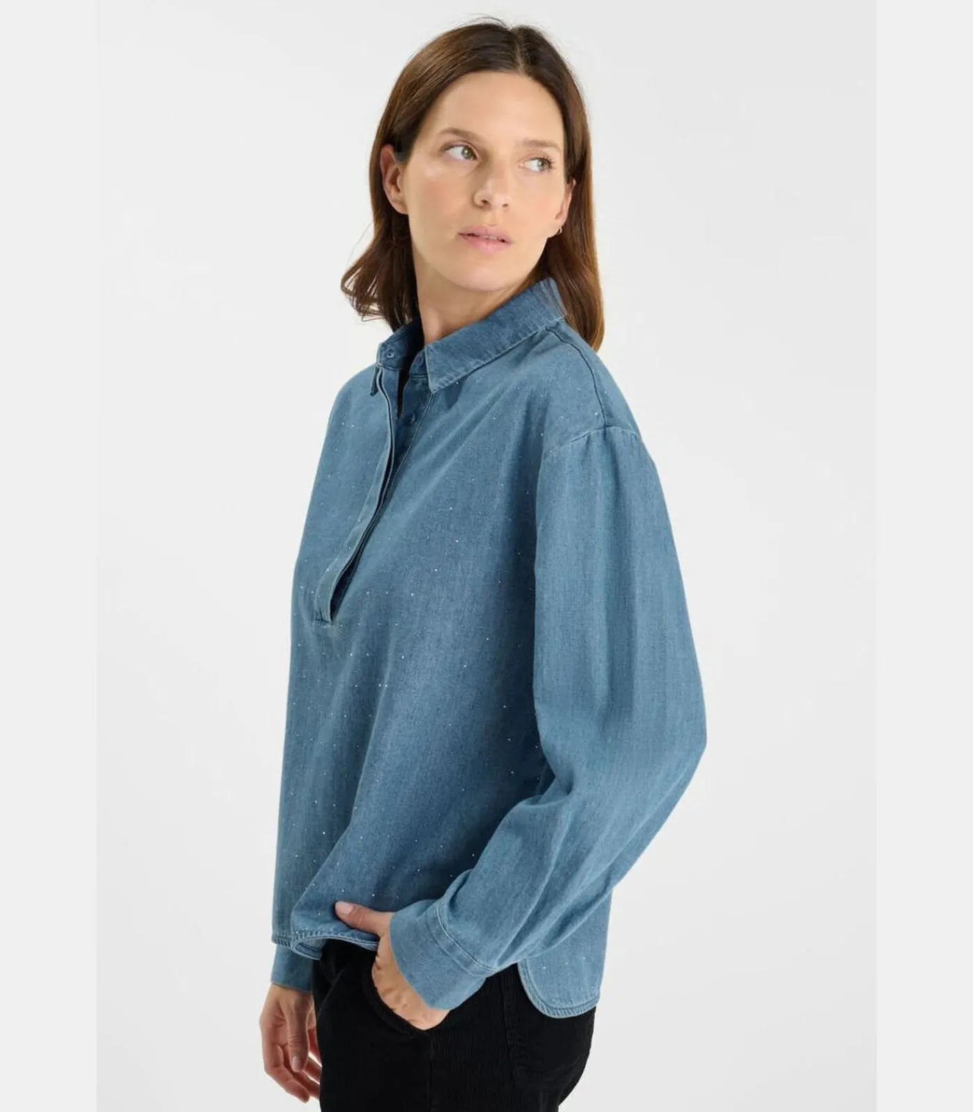 Le Temps des Cerises Top van jeans ALBERTA blue Sale
