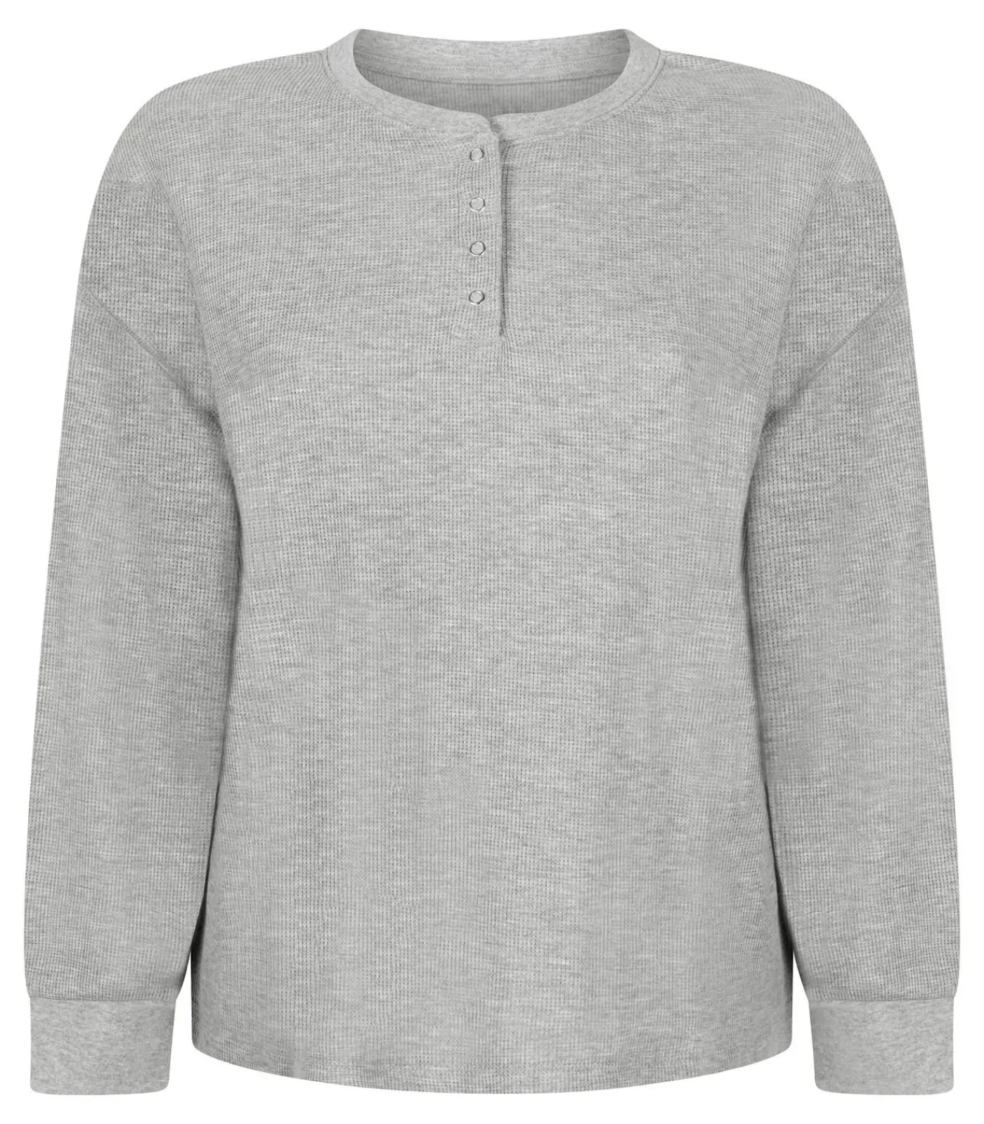 Hunkemöller Top van wafelstof Henley gray Best
