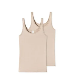 SCHIESSER topje 2 pack modal essentials tank tops sand beige