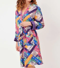 La Fiancée TOUDOU met fleece gevoerde kimono lightPink Outlet