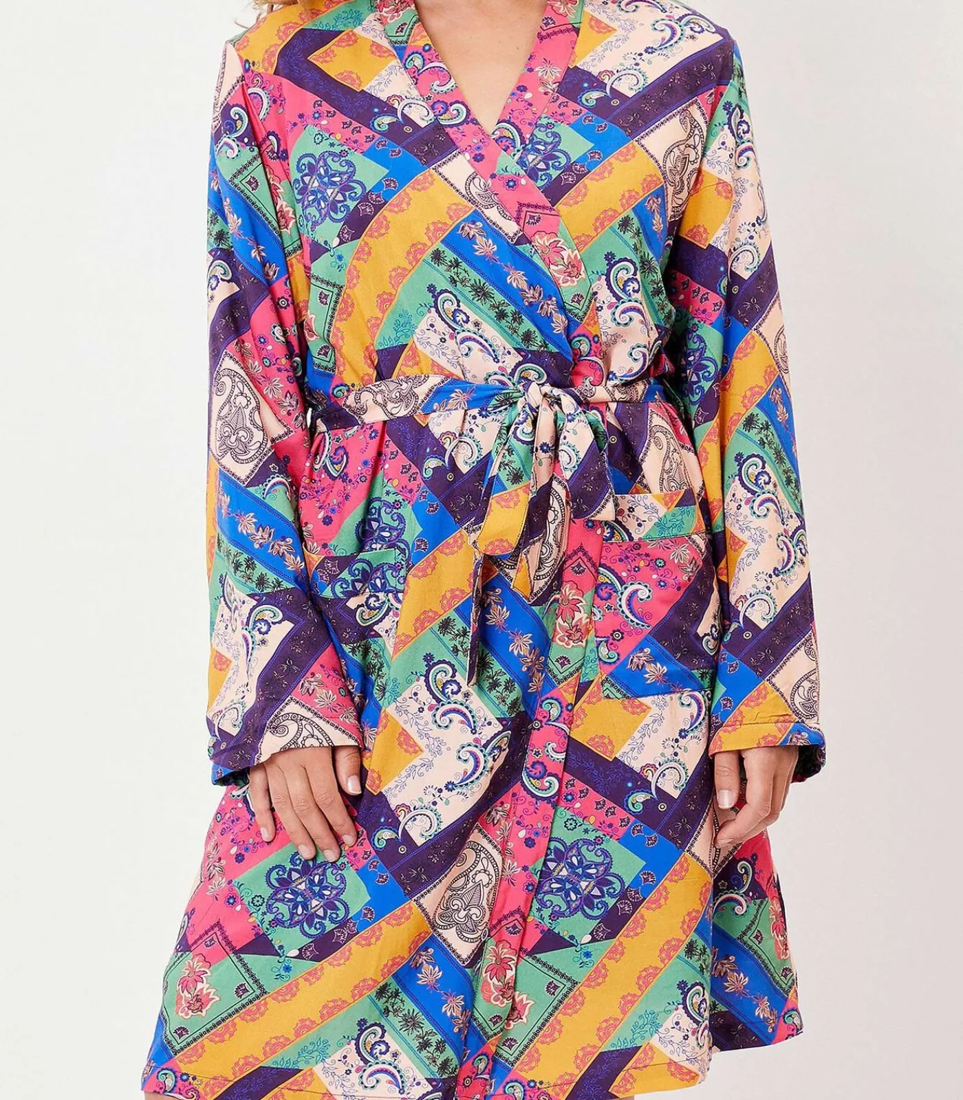 La Fiancée TOUDOU met fleece gevoerde kimono lightPink Outlet