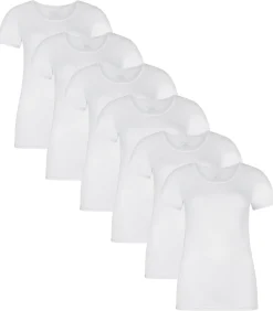 Bamboo basics T-shirt KATE Set van 6 white Best