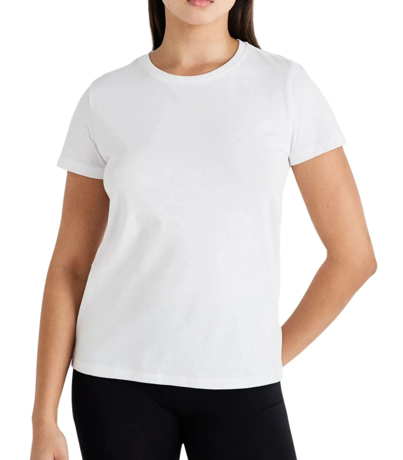 Pieces t-shirt ronde hals 2 pack pcamira tee / bright white black Outlet
