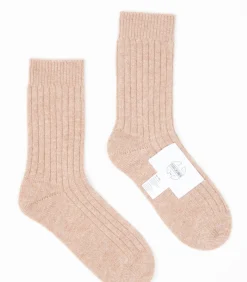 Studio Cashmere8 UNI 12 Traditionele rib 4 draads sok - 100% kasjmier camel