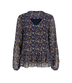 J&JOY V -Neck Blouse Straight Cut blue Sale