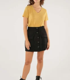 Deeluxe VALENTINA - Suède rok black Clearance