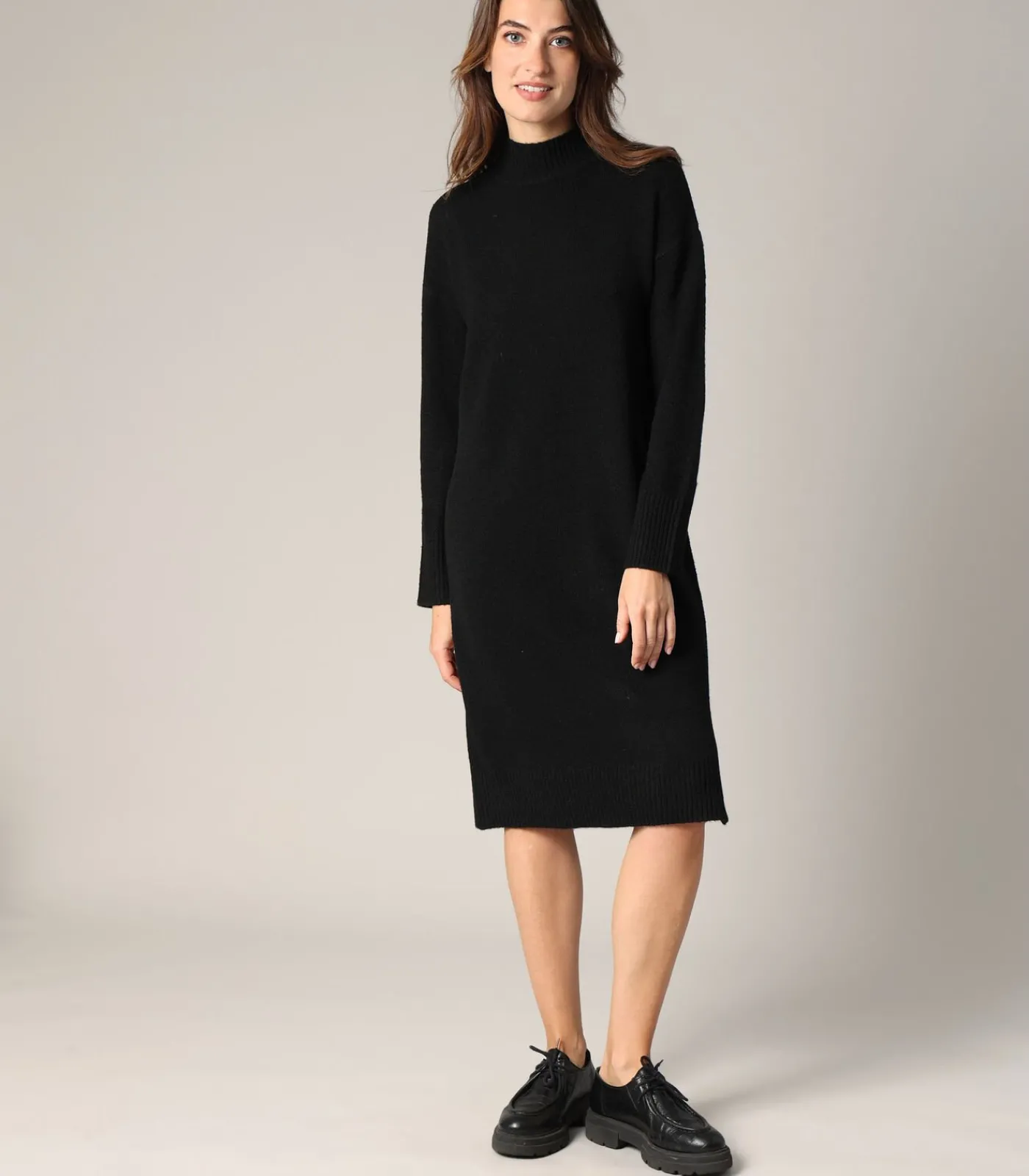 Deeluxe VALOU - Zachte gebreide midi-truijurk black Clearance