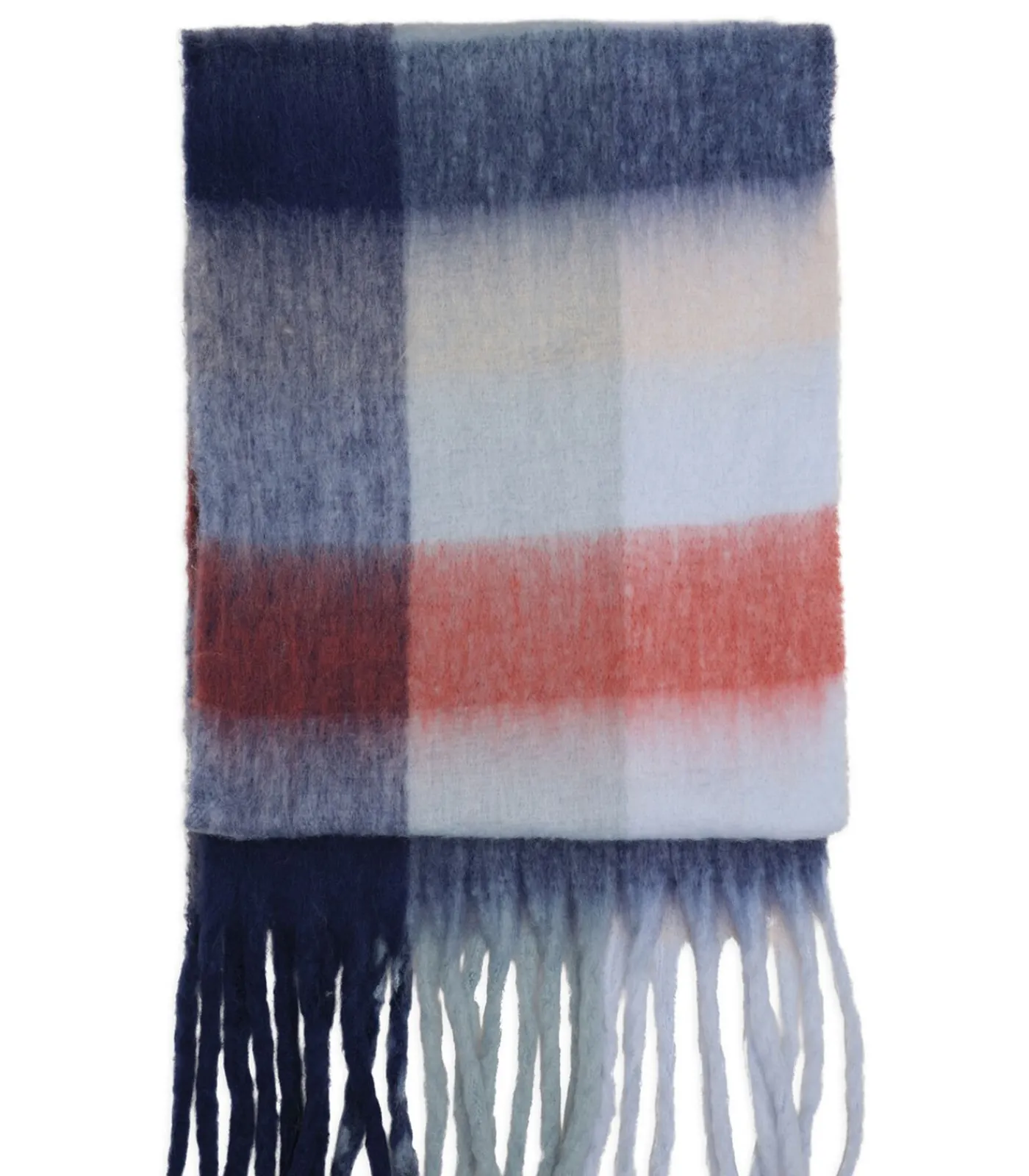J&JOY Veelkleurige vierkante sjaal met franje multicolor Best