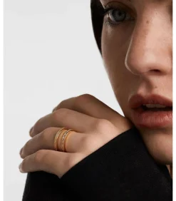 PDPAOLA Verguld zilveren ring Bianca gold Clearance