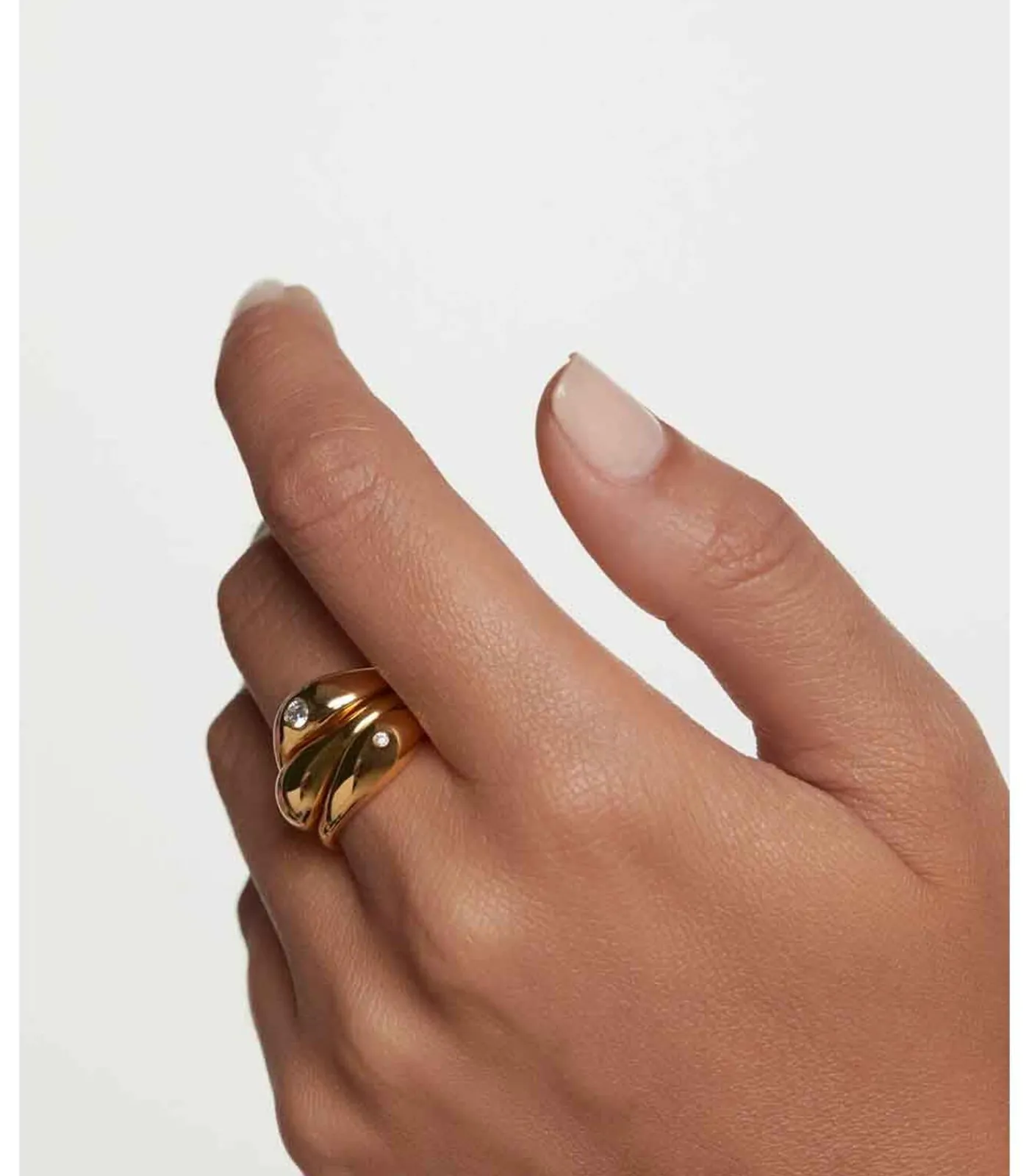 PDPAOLA Verguld zilveren ringen set Sugar gold New