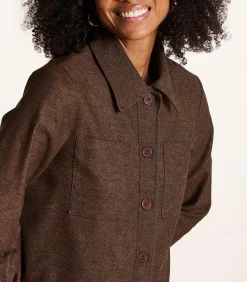 La Fée Maraboutée Veste courte en tweed marron brown Best