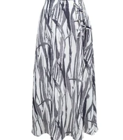 Smart & Joy Vetersluiting aan de trapeze midi-rok aan de zijkant gray Online