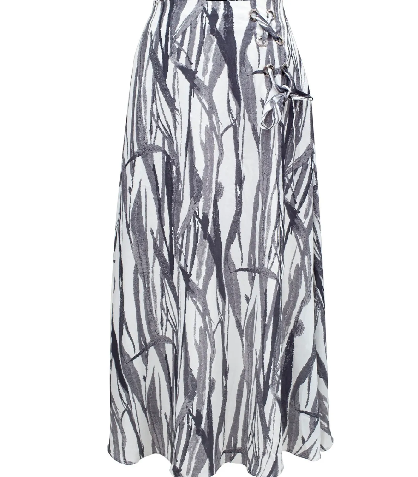 Smart & Joy Vetersluiting aan de trapeze midi-rok aan de zijkant gray Online
