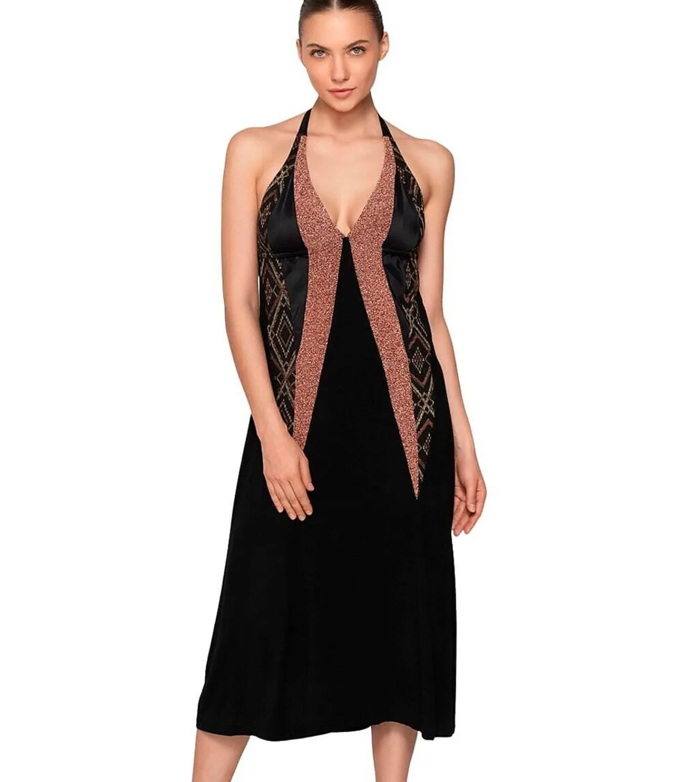 LUNA V-hals zomer maxi jurk MANHATTAN multicolor Sale