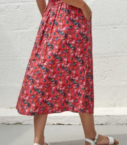 La Fiancée Vloeiende midirok ADELINA van Ecovero darkPink New