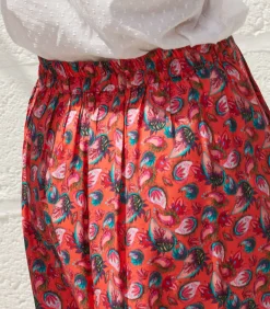 La Fiancée Vloeiende midirok ADELINA van Ecovero darkPink New
