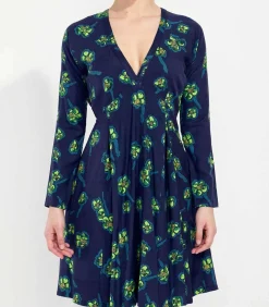 La Fiancée Vloeiende uitlopende jurk bedrukt MIRZAPUR darkBlue Outlet