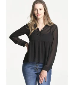 J&JOY Voil Loose Fit Blouse black Best