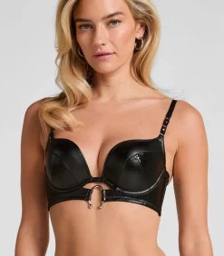 Hunkemöller Voorgevormde push-up longline beugel bh Zelda black