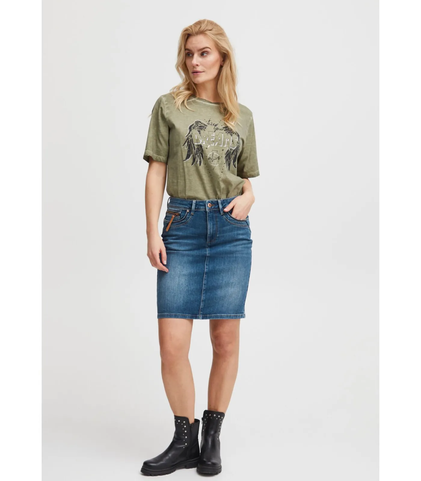 Pulz Jeans Vrouwenrok Karolina HW blue Online