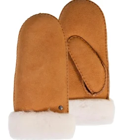 ISOTONER Warme leren dameswanten Caramel brown Sale
