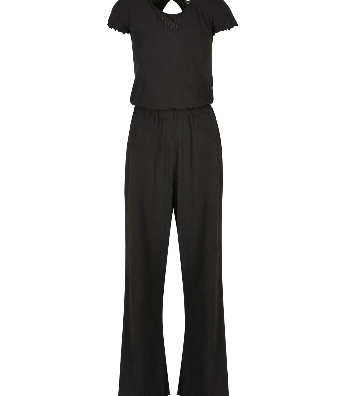 Urban Classics Wijd geribde jumpsuit voor dames black